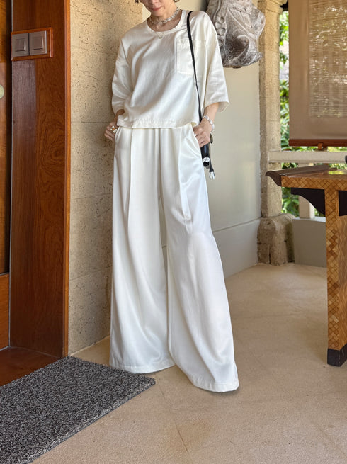 ✧ NEW ✧ cupro-cotton cylinder wide pants(予約商品)