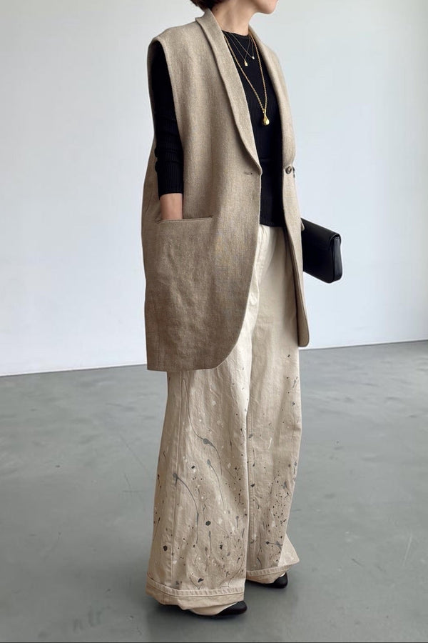1017. rich linen jilet(予約商品)