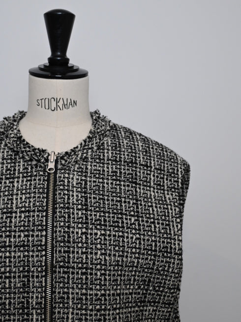 egg zip vest(wool tweed)