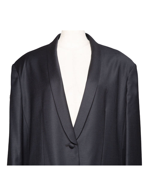 silk wool shawl collar jacket