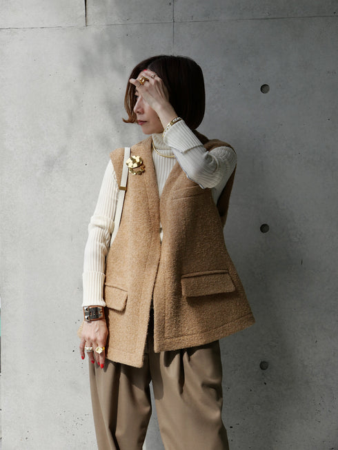 1214. line rib turtle knit(予約商品)