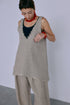 1099. rich linen fringe tank(予約商品)