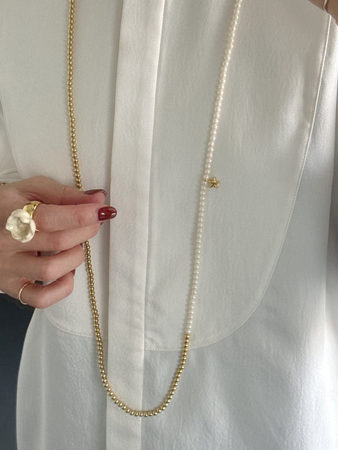 "NEW" star&pearl long necklace (先行予約販売)