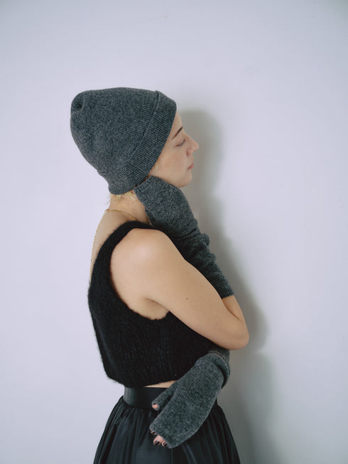 1217. light cashmere open-tip mittens(予約商品)