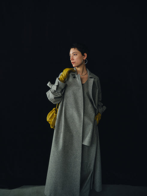 3piece - flannel wrap coat