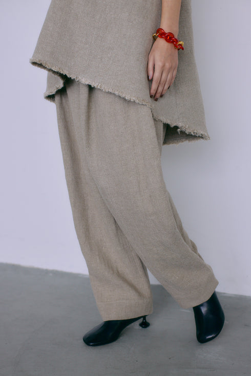 1099. rich linen fringe tank(予約商品)