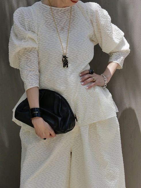 1224. jacquard form peplum top(先行予約)