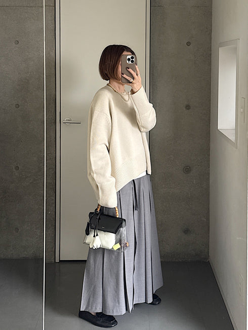 wrap pleats skirt(予約商品)