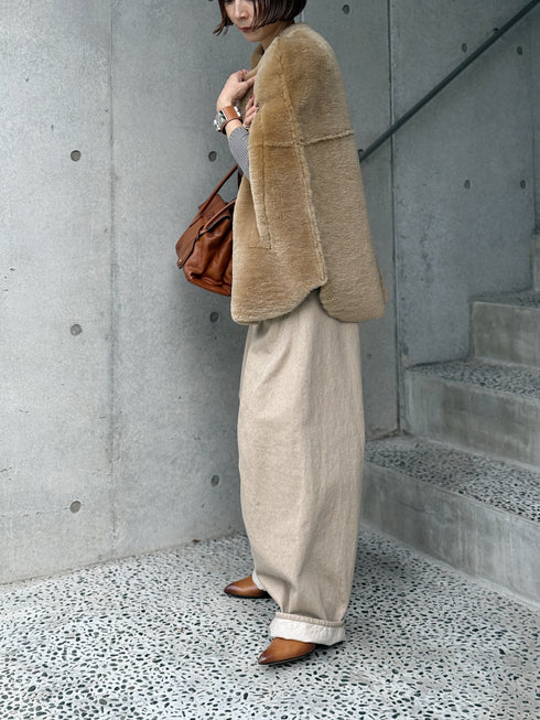 1201. Elise shearling cape jacket(予約商品)※ギフトあり