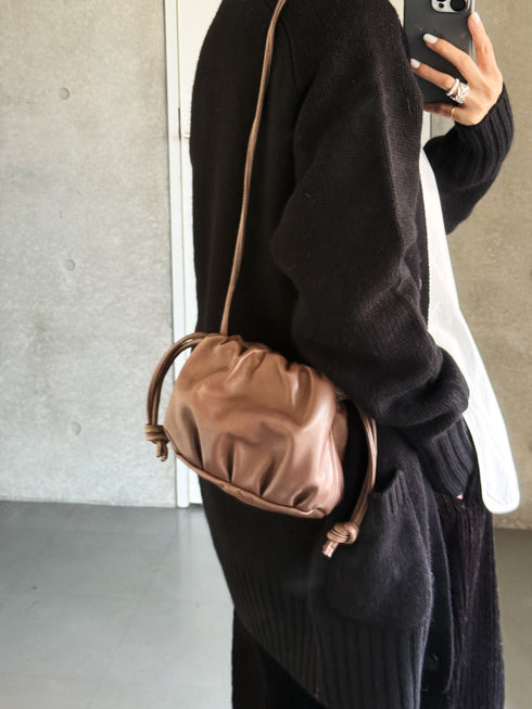lamb leather shoulder bag