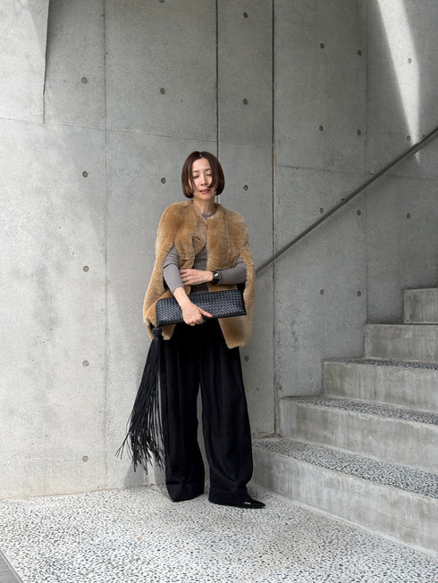 1201. Elise shearling cape jacket(予約商品)※ギフトあり