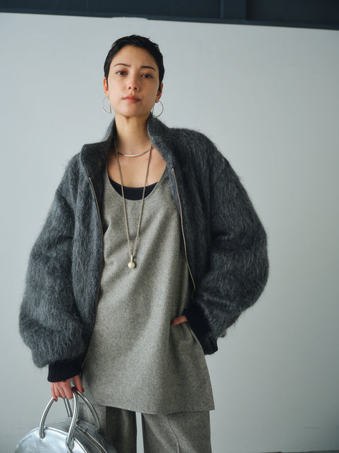 3piece - flannel wide slacks