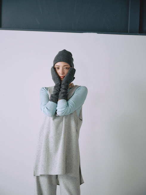 1217. light cashmere open-tip mittens(予約商品)