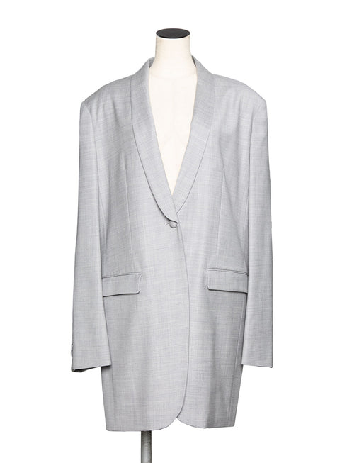 silk wool shawl collar jacket