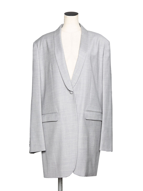 silk wool shawl collar jacket