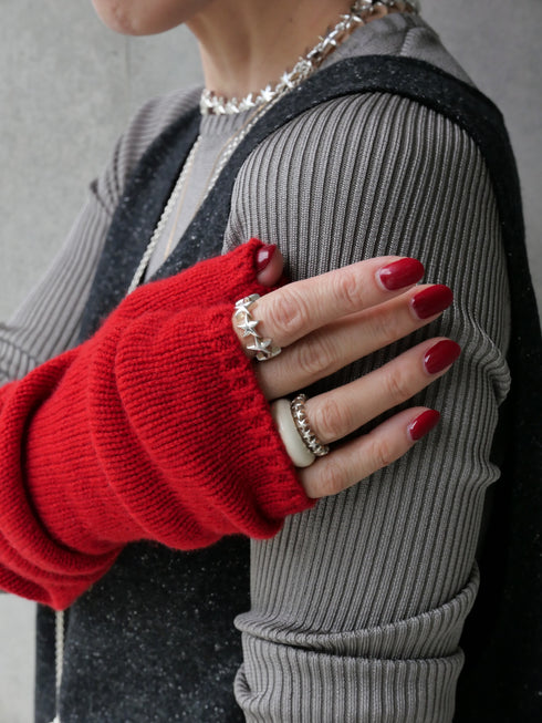 1217. light cashmere open-tip mittens(予約商品)