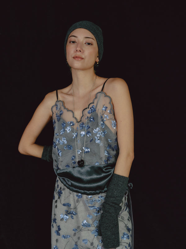 1218. matte sequin tulle camisole(予約商品)