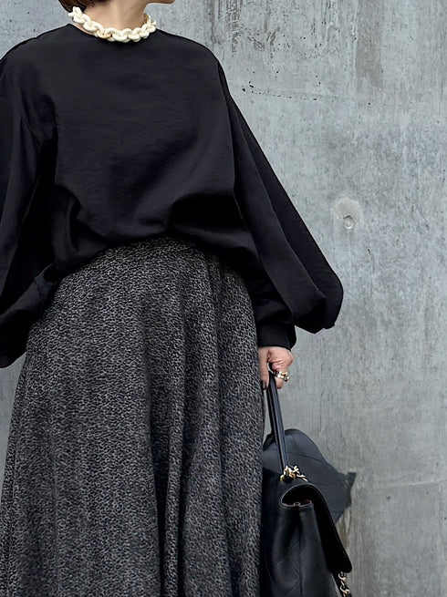 sheer volume sleeve blouse