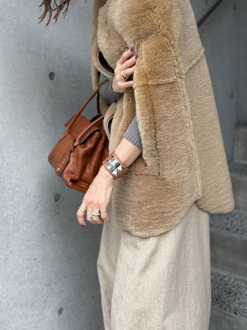 1201. Elise shearling cape jacket(予約商品)※ギフトあり