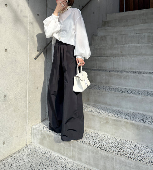 sheer volume sleeve blouse