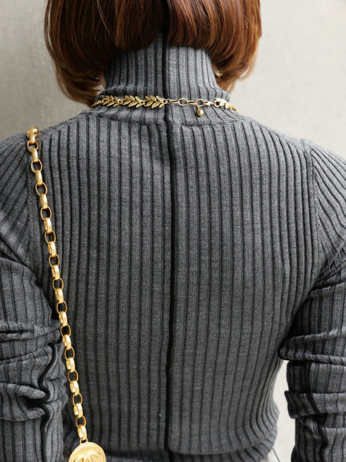 1214. line rib turtle knit(予約商品)
