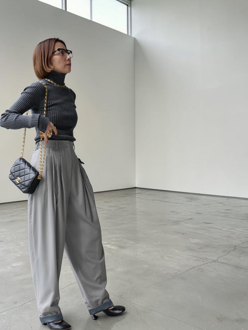 1214. line rib turtle knit(予約商品)