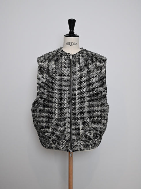 egg zip vest(wool tweed)