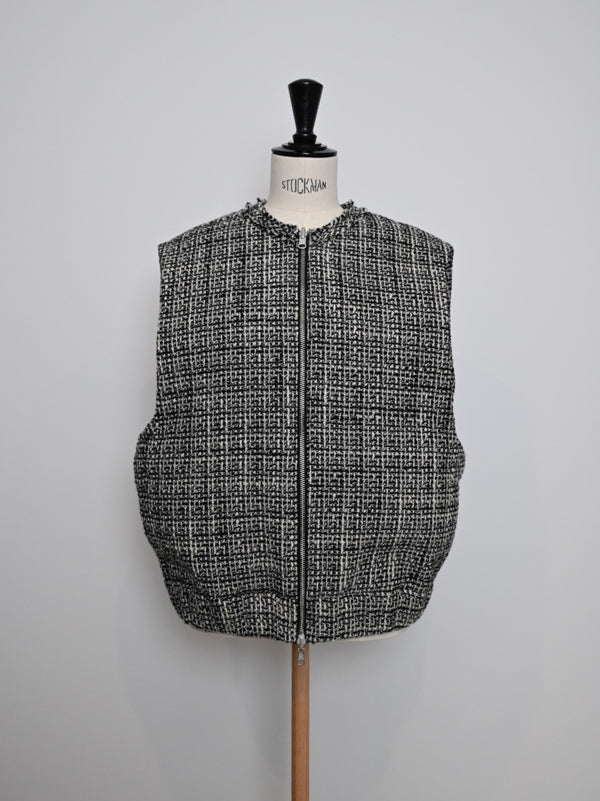 egg zip vest(wool tweed)