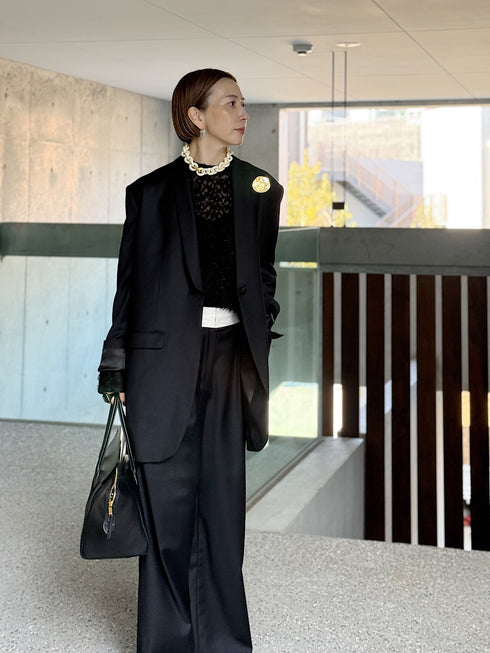 1052. silk wool shawl collar jacket