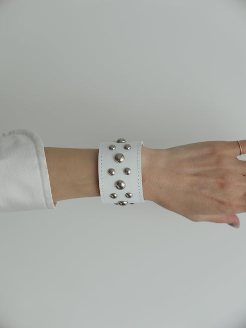 524. studs leather bangle