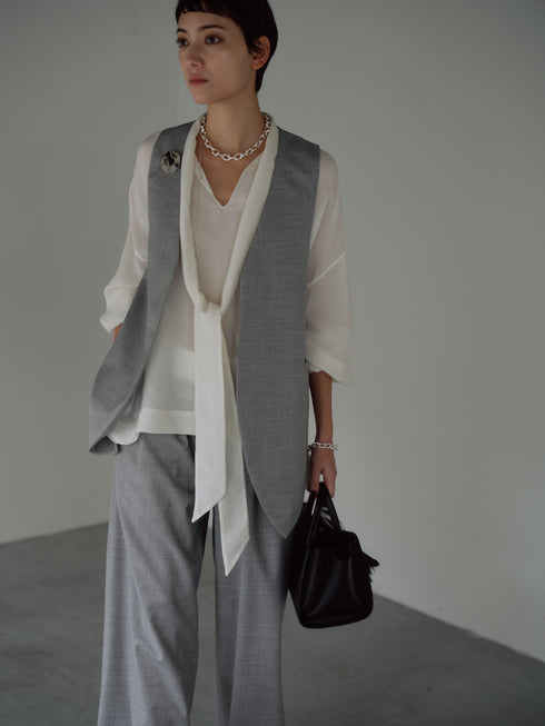 silk wool easy vest