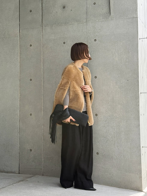 1201. Elise shearling cape jacket(予約商品)※ギフトあり