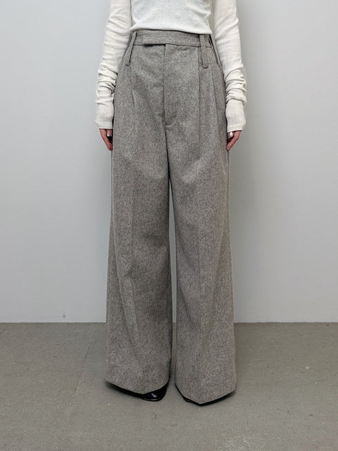 3piece - flannel wide slacks