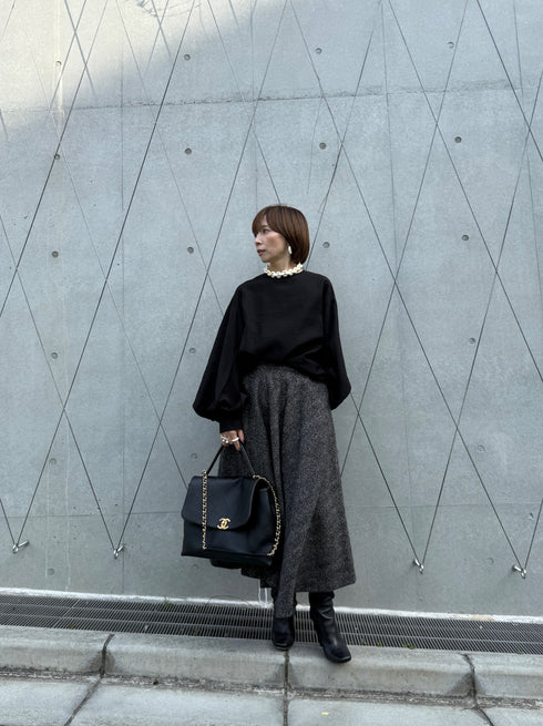 sheer volume sleeve blouse