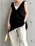 1099. rich linen fringe tank(予約商品)