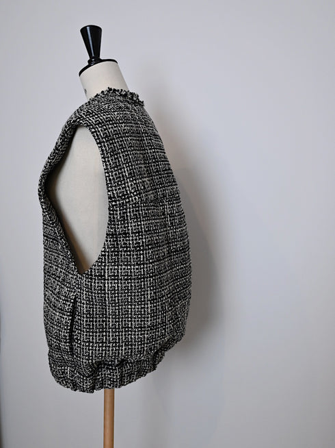 egg zip vest(wool tweed)