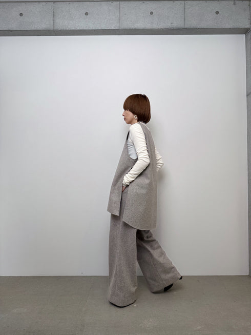 3piece - flannel wide slacks