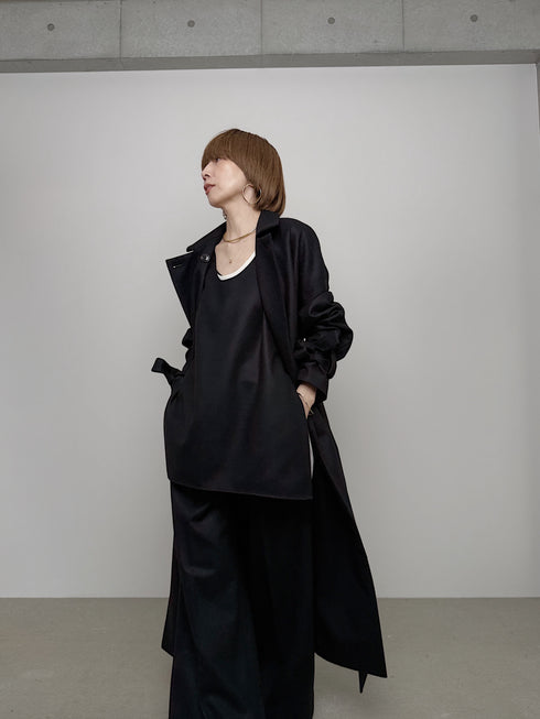 3piece - flannel wrap coat