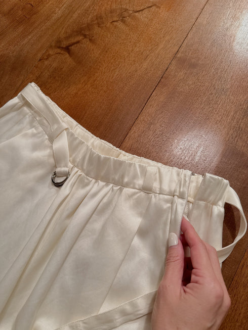 1011. cupro-cotton cylinder wide pants