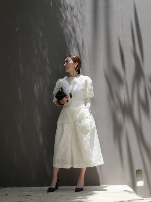 1224. jacquard form peplum top(先行予約)