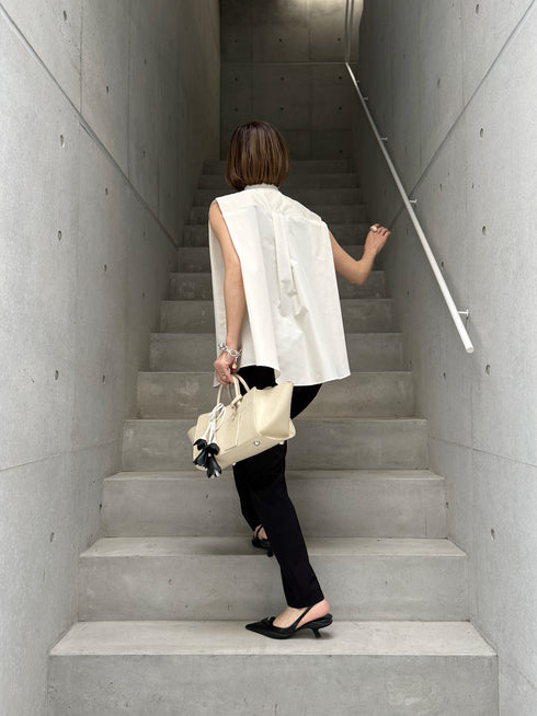 silk taffeta sleeveless blouse