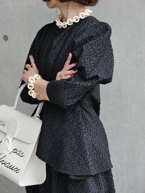 1224. jacquard form peplum top(先行予約)