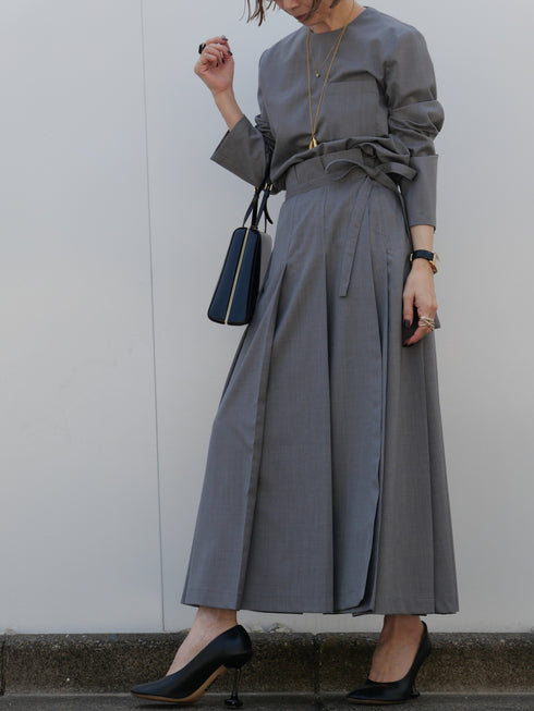 wrap pleats skirt(予約商品)