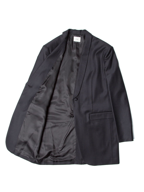 silk wool shawl collar jacket