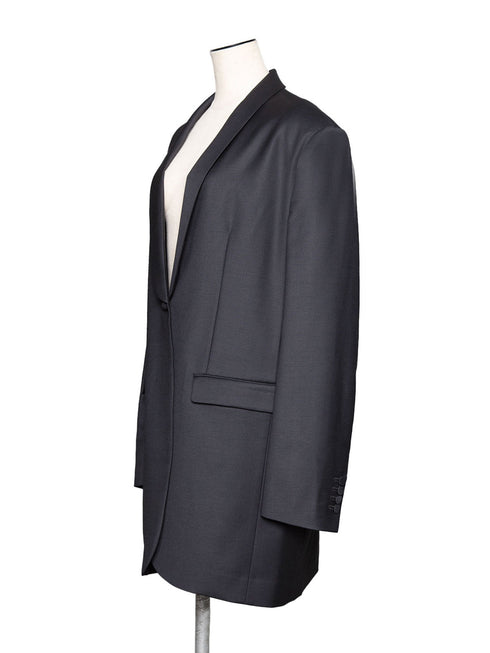silk wool shawl collar jacket
