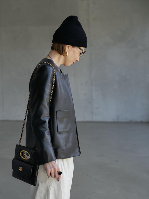 1205. Entrefino lamb leather jacket 02(予約商品)