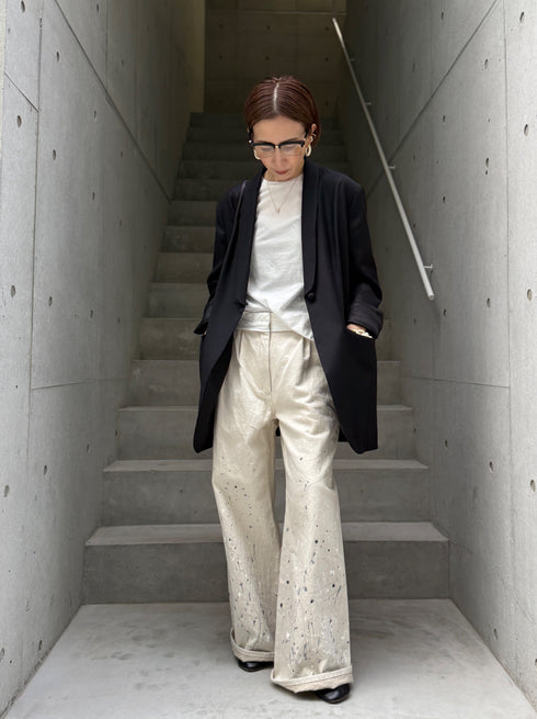 1052. silk wool shawl collar jacket