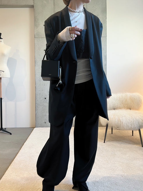1052. silk wool shawl collar jacket