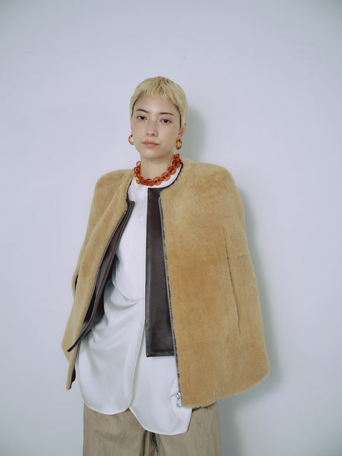 1201. Elise shearling cape jacket(予約商品)※ギフトあり