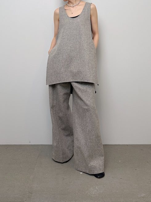 3piece - flannel wide slacks